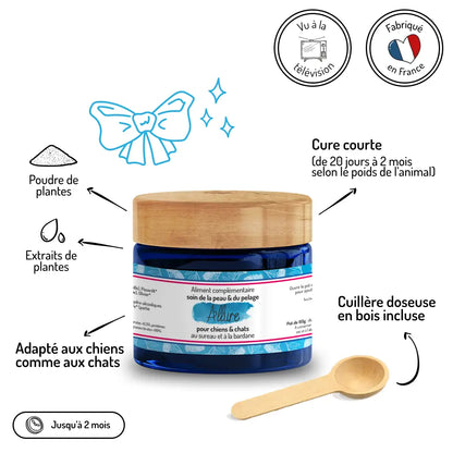 Complément Allure fabrication française vu à la TV - Extraits de plantes naturels, cure courte 20 jours à 2 mois, cuillère incluse - CasualPets