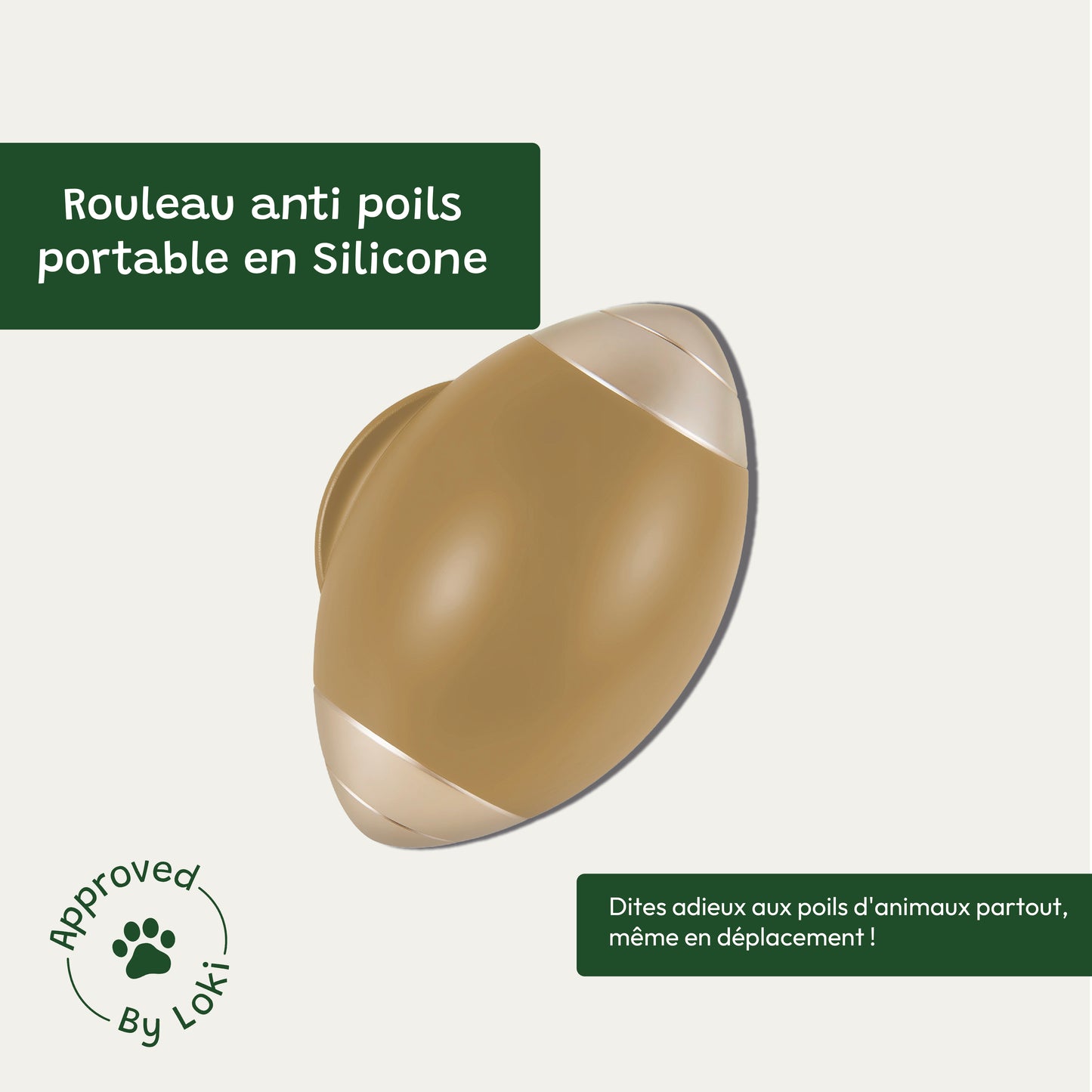 Rouleau anti poils portable en Silicone