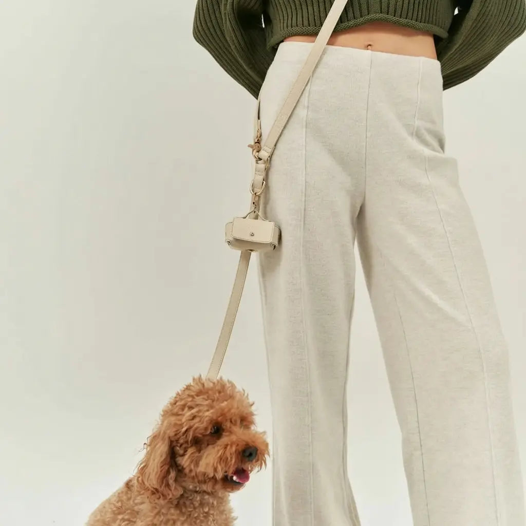 Laisse Chien Multifonction Vegan Lignify® – Cuir Végétal Artisanal, 2 Chiens ou Mains Libres