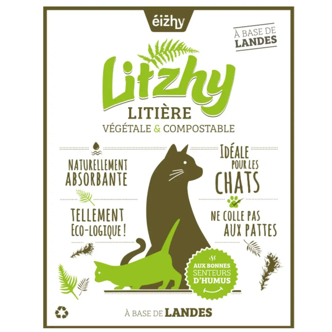 Litière Végétale Litzhy - Absorption Naturelle Premium 6L