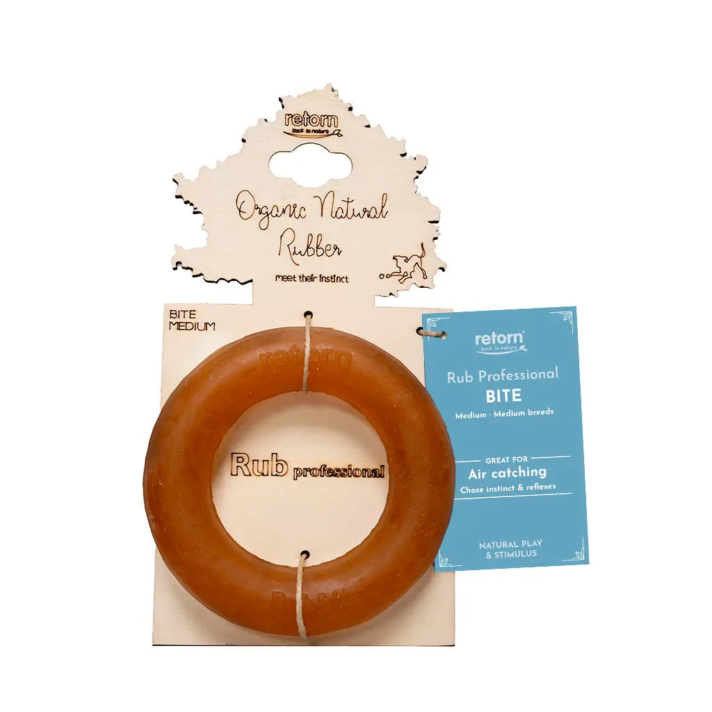 Frisbee chien caoutchouc naturel bio - Jouet à lancer écologique races moyennes - CasualPets