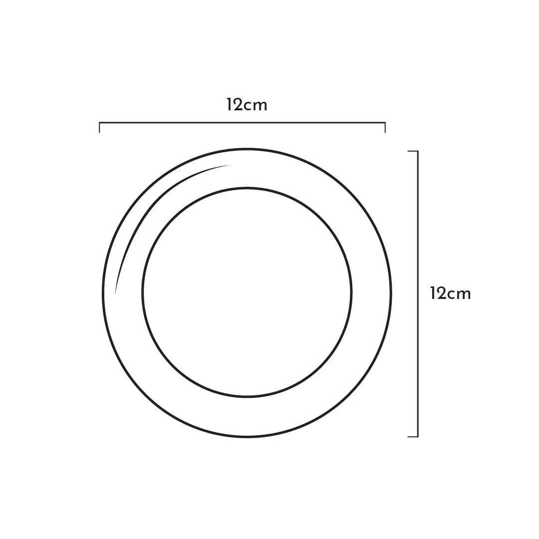 Schéma dimensions frisbee chien grandes races - Diamètre 12cm - Caoutchouc naturel bio - CasualPets