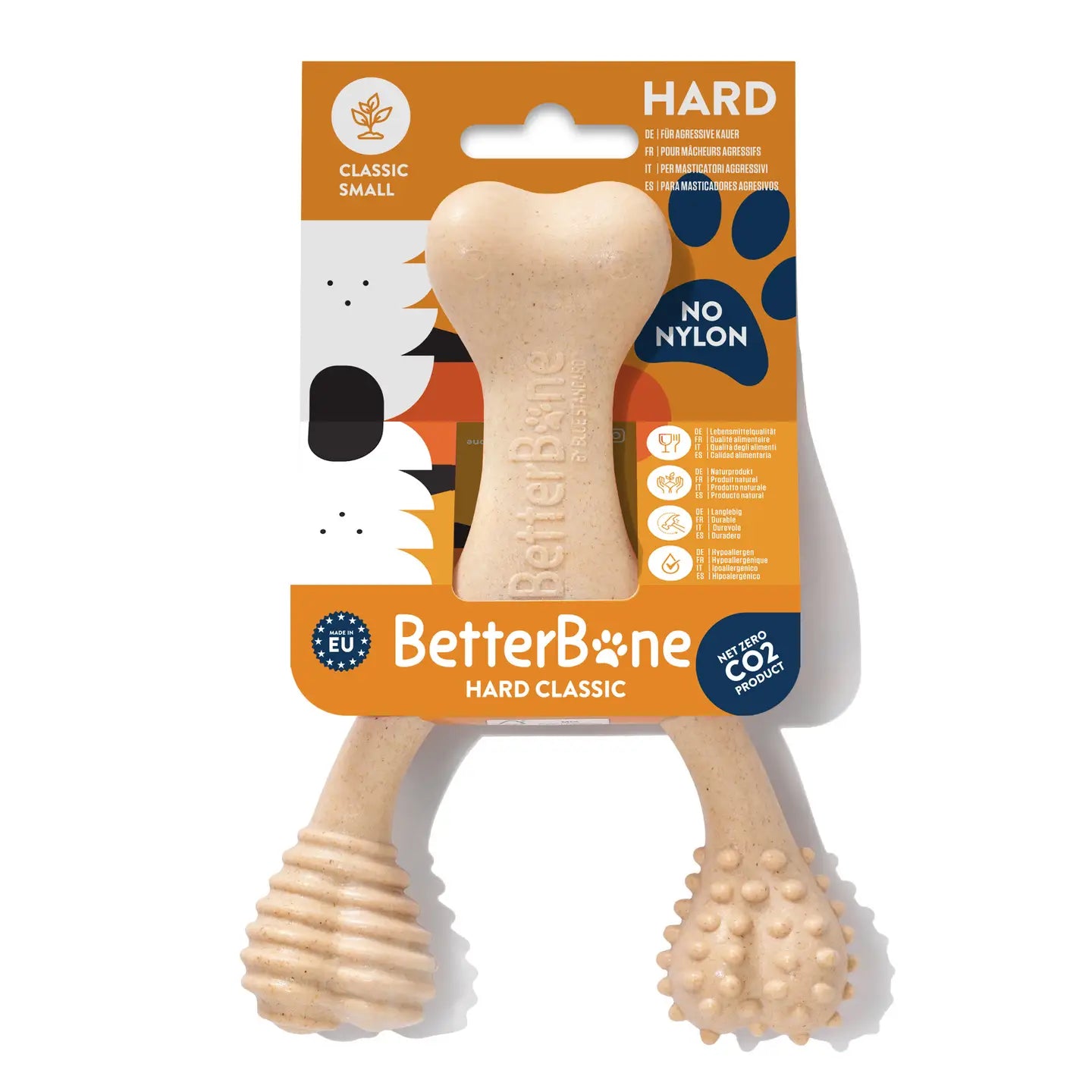 Os à mâcher chien résistant BetterBone Classic Small sans nylon - Jouet de mastication durable et écologique - CasualPets