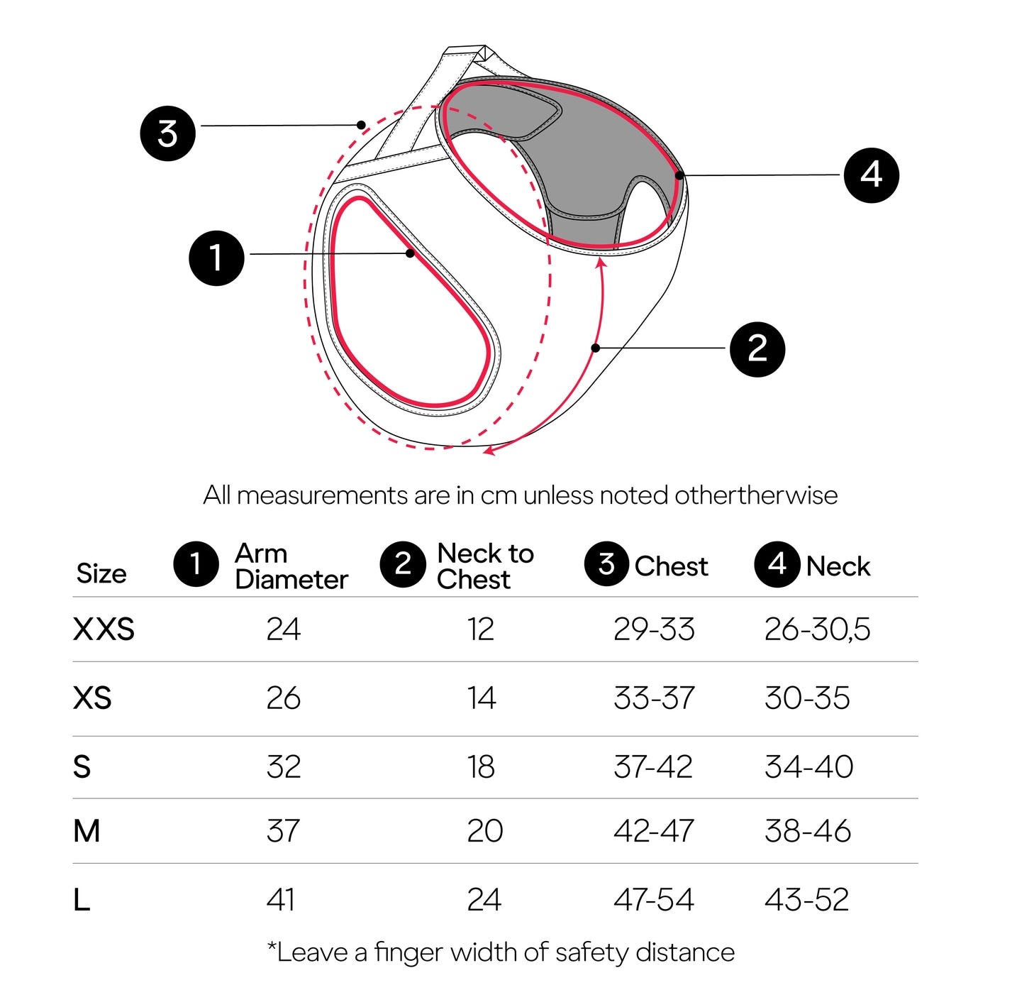 Guide des tailles harnais chien - Tableau mesures XXS à L pour choisir la taille parfaite - CasualPets