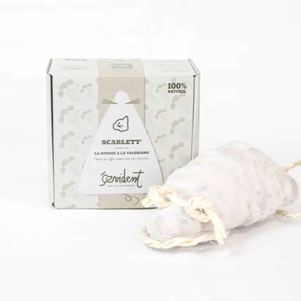 Souris en peluche Blanche/Grise à la valériane 100% naturelle - Jouet apaisant pour chats - CasualPets