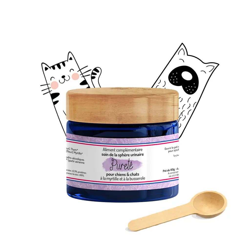 Complément alimentaire Pureté soin de la sphère urinaire chien chat - Myrtille et busserole naturel - CasualPets